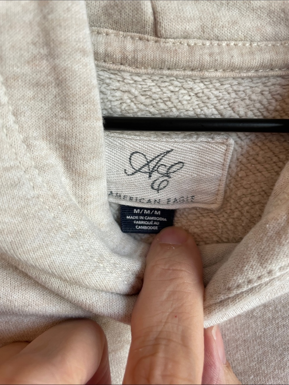 American Eagle - Neutral Beige Pullover Hoodie - Picture 3 of 4